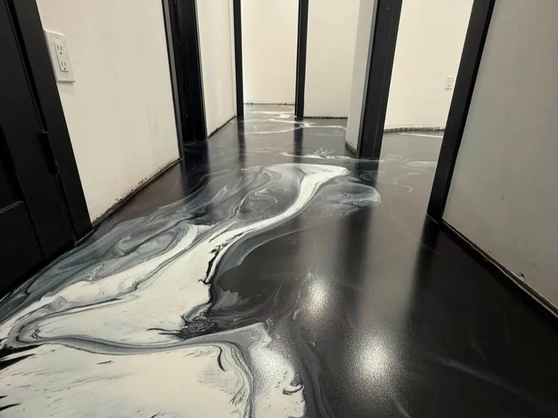 Metallic epoxy hallway floor Santa Clara Utah